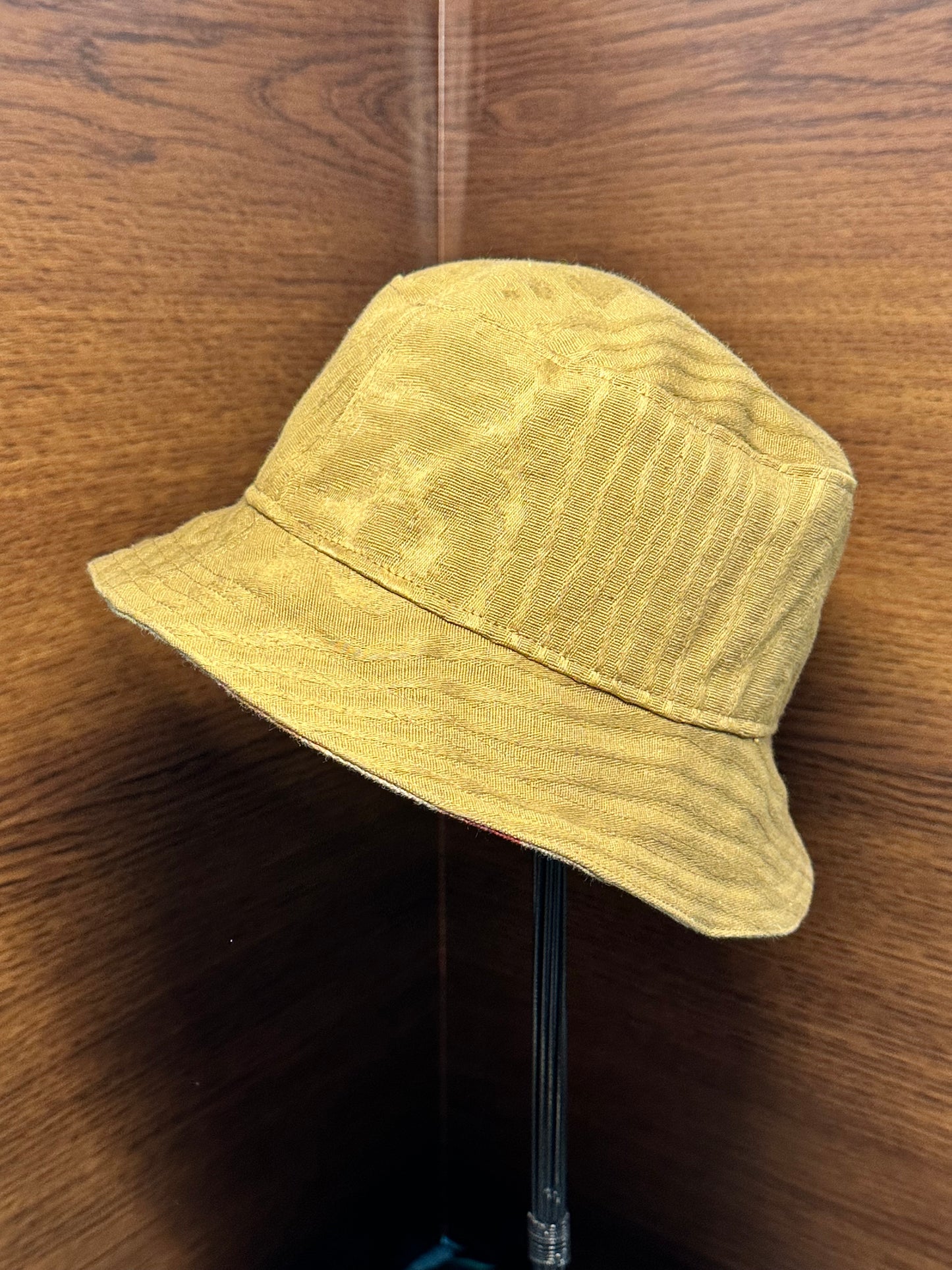 Bucket Hat Small Handmade Vintage Materials Sage Green Floral Stripe