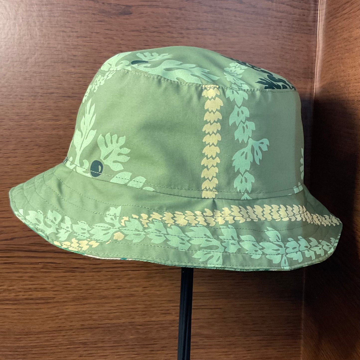 Bucket Hat Pale Yellow with Banana Leaves