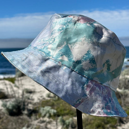 Bucket Hat Medium Pastel Watercolors and Stripes