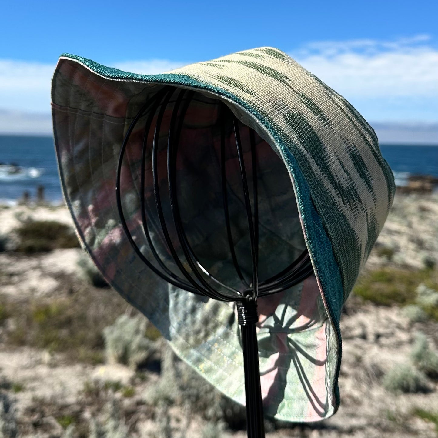 Bucket Hat Large Teal Pink Watercolor