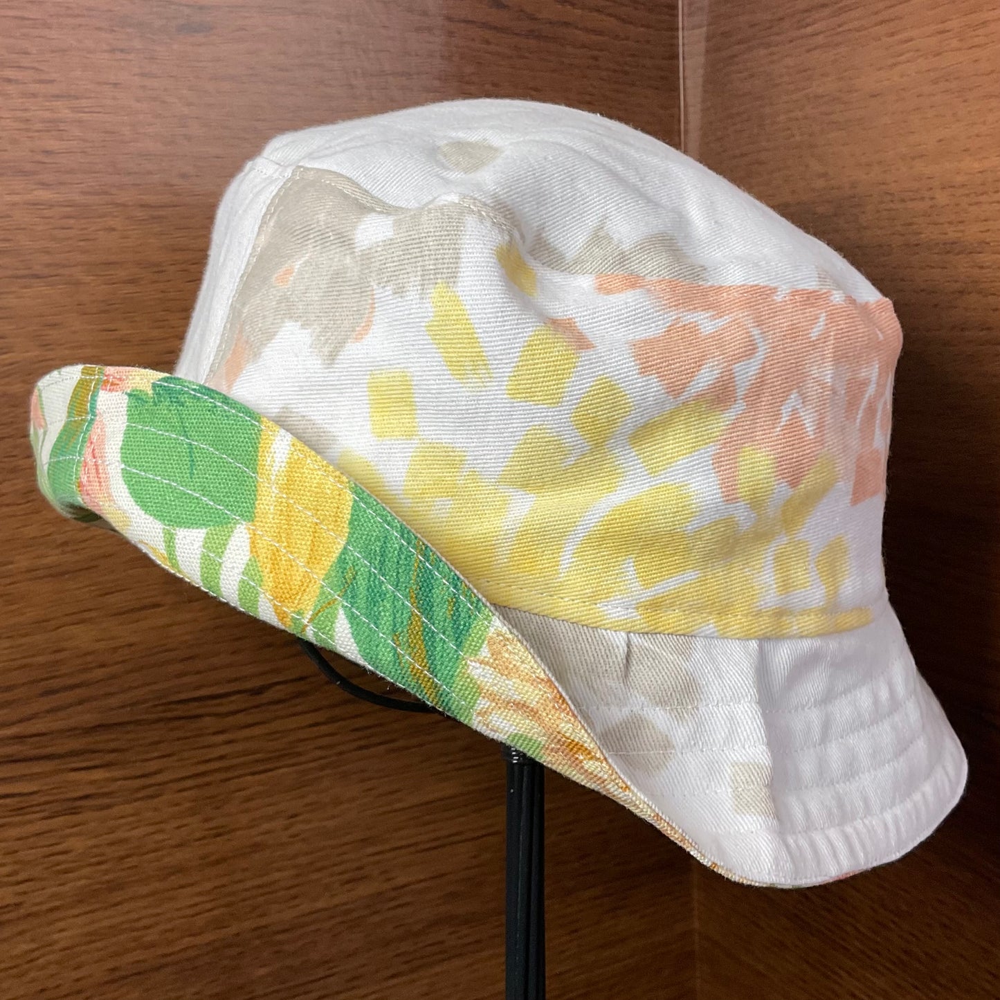 Tropical Bird Bucket Hat L Handmade Vintage Materials