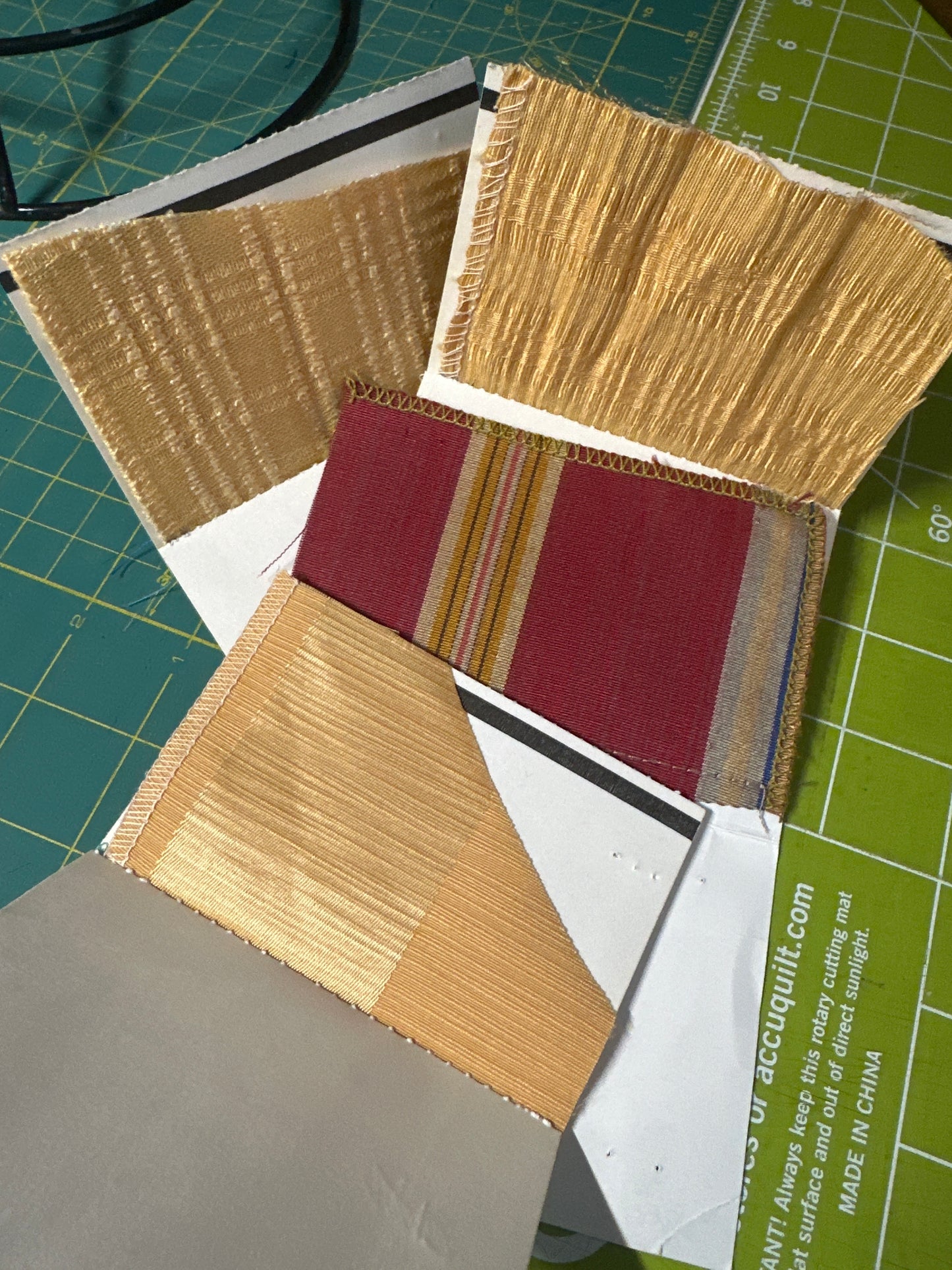 Bucket Hat Small Gold Maroon Stripe