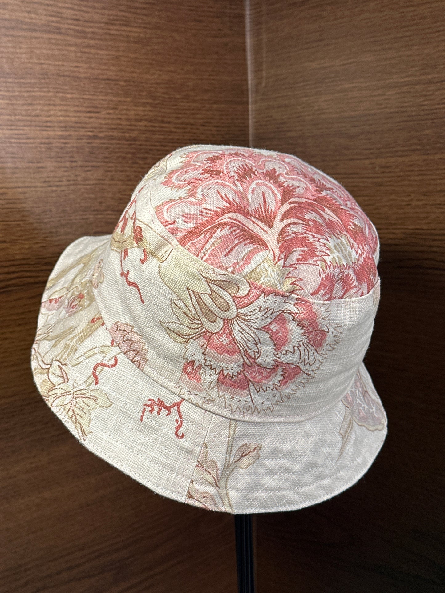Bucket Hat Medium Red Zebra + Cream Floral