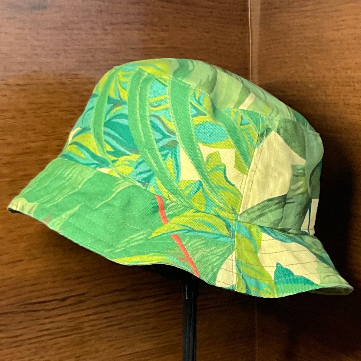 Bucket Hat Pale Yellow with Banana Leaves