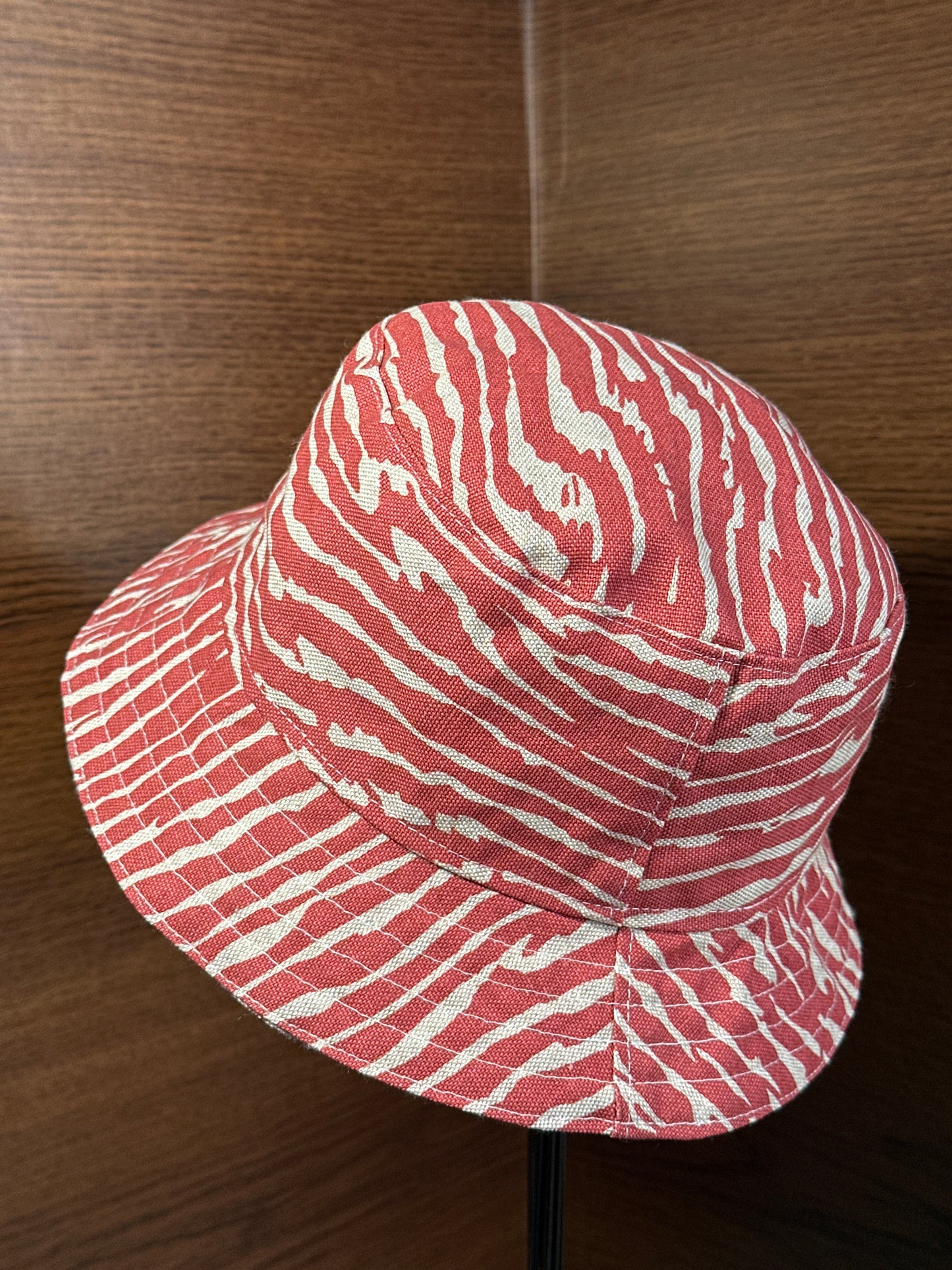 Bucket Hat Medium Red Zebra + Cream Floral