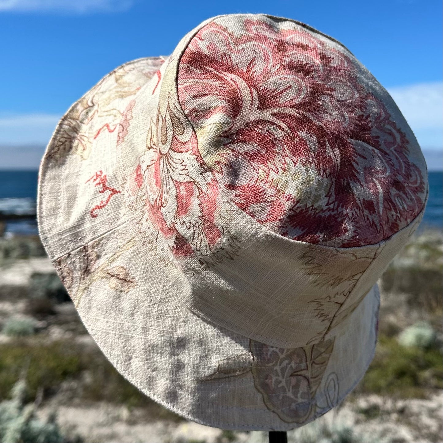 Bucket Hat Medium Red Zebra + Cream Floral