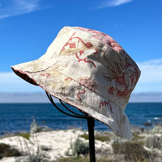 Bucket Hat Medium Red Zebra + Cream Floral