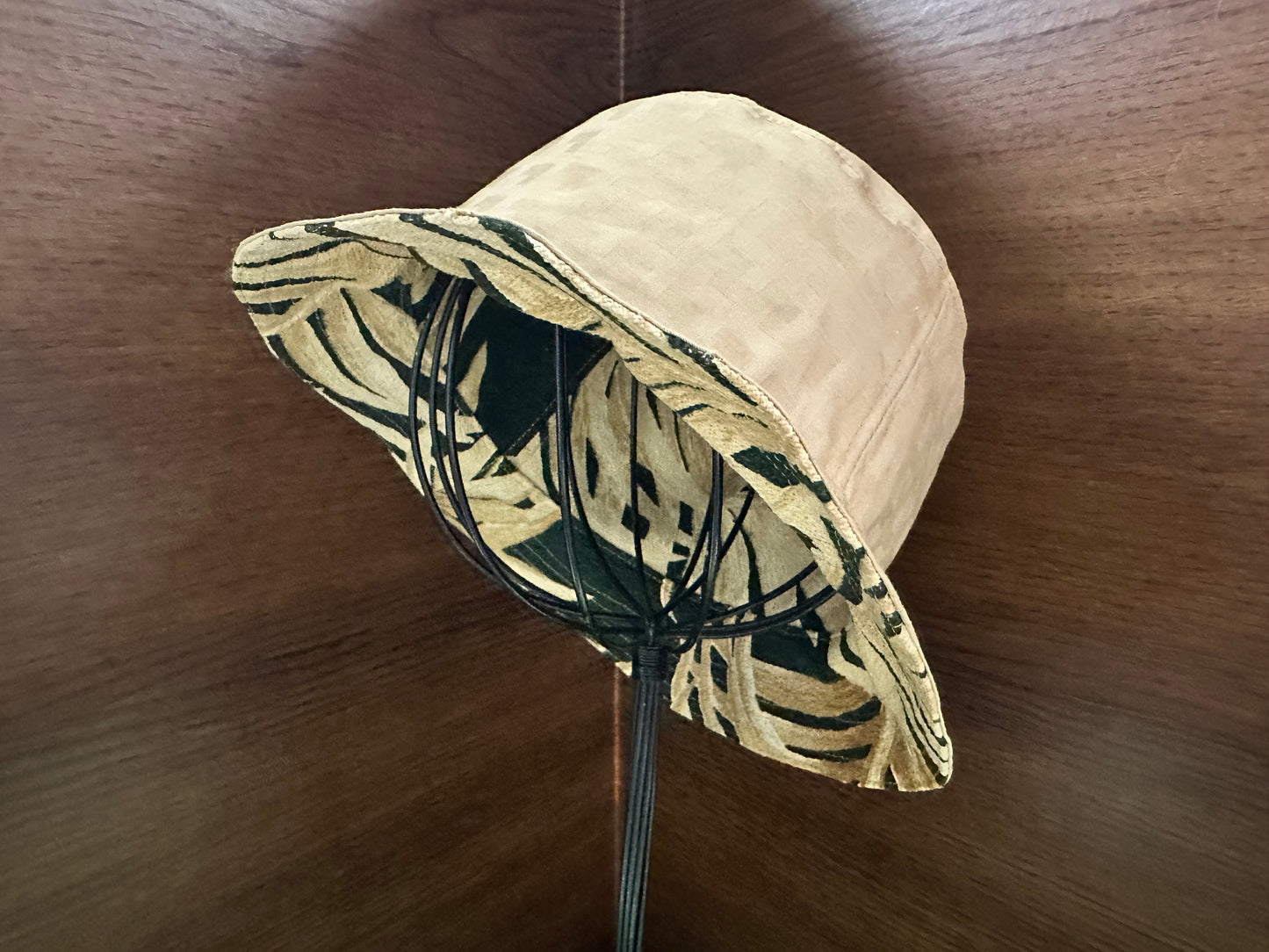 Bucket Hat Forest Green Leaves Large