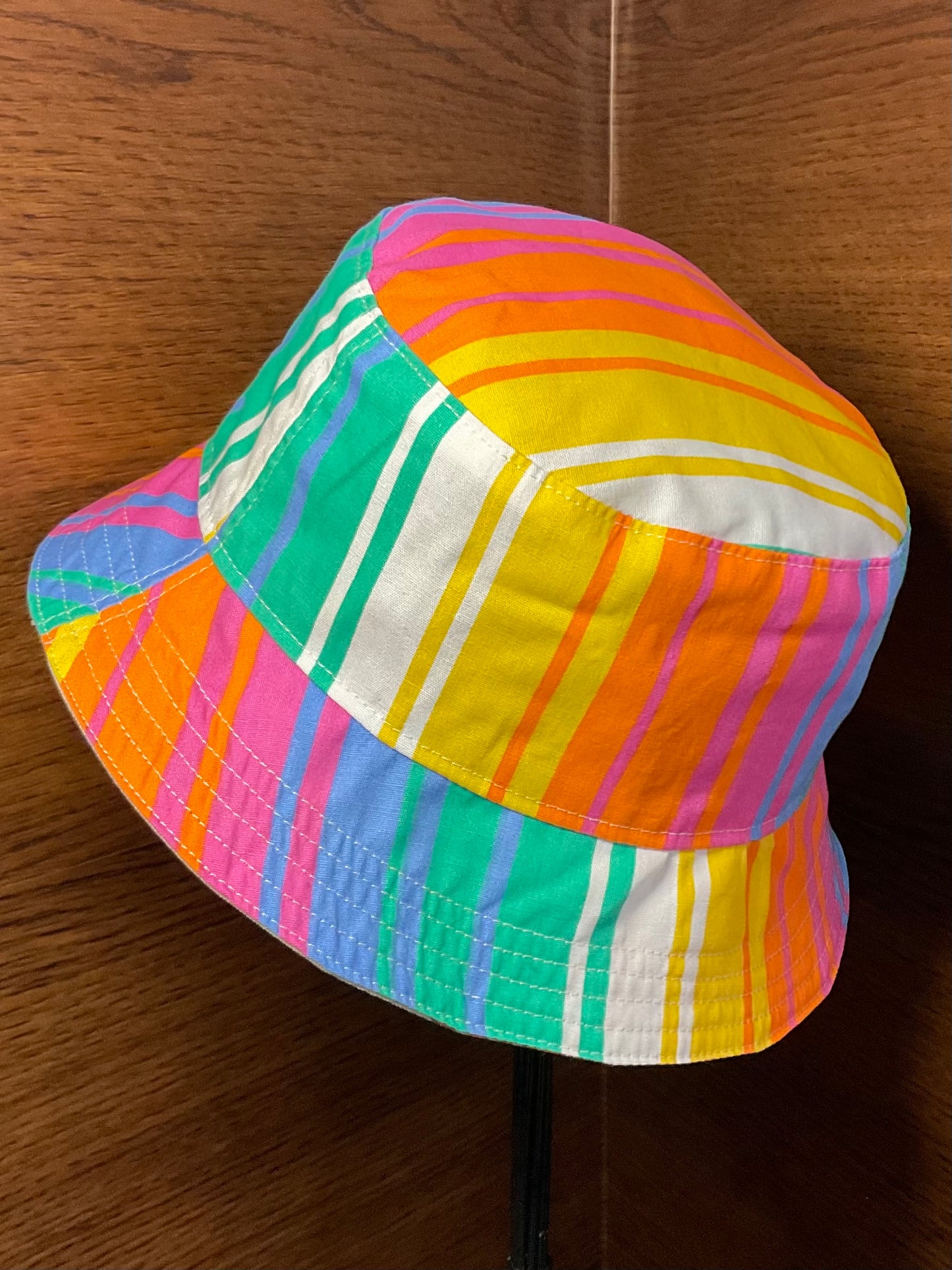 Pink & Orange Bucket Hat S Handmade Reclaimed Materials Trina Turk