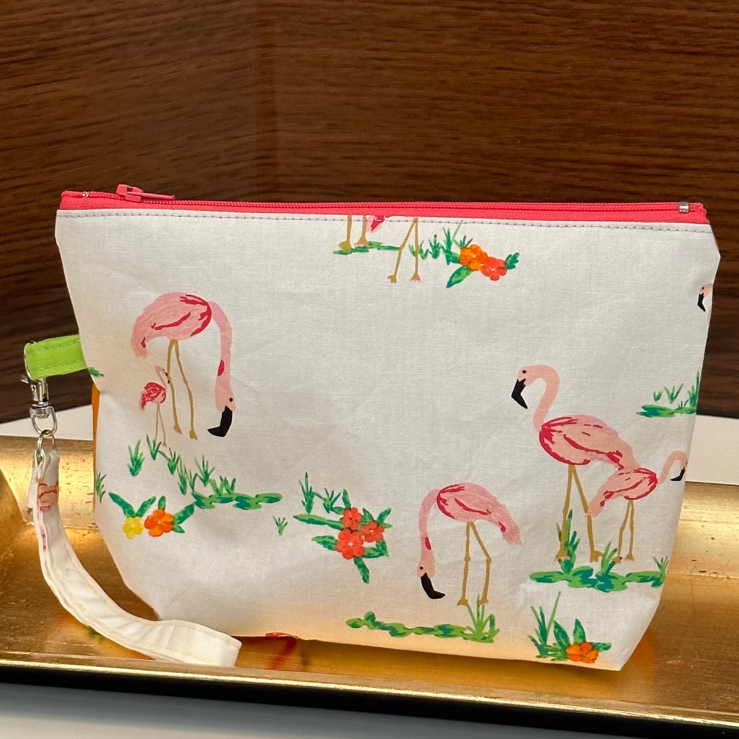 Zip Bag Island Flamingo Zipper Pouch Make Up Bag Pencil Pouch