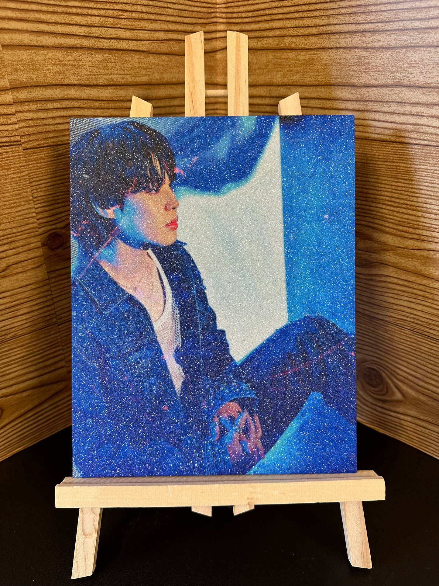 Canvas Kpop BTS Jimin Flat Glitter Art Panel FACE