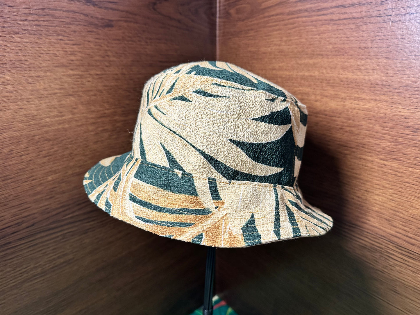 Bucket Hat Forest Green Leaves Large