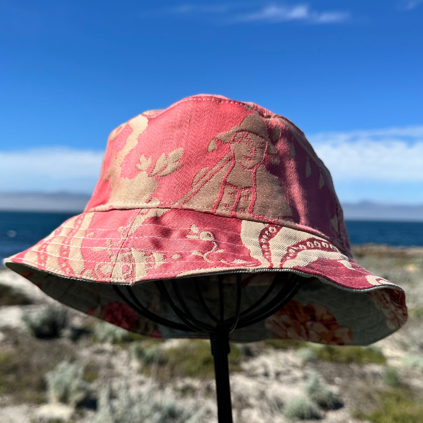 Bucket Hat Large Sea Blue Jumbo Floral