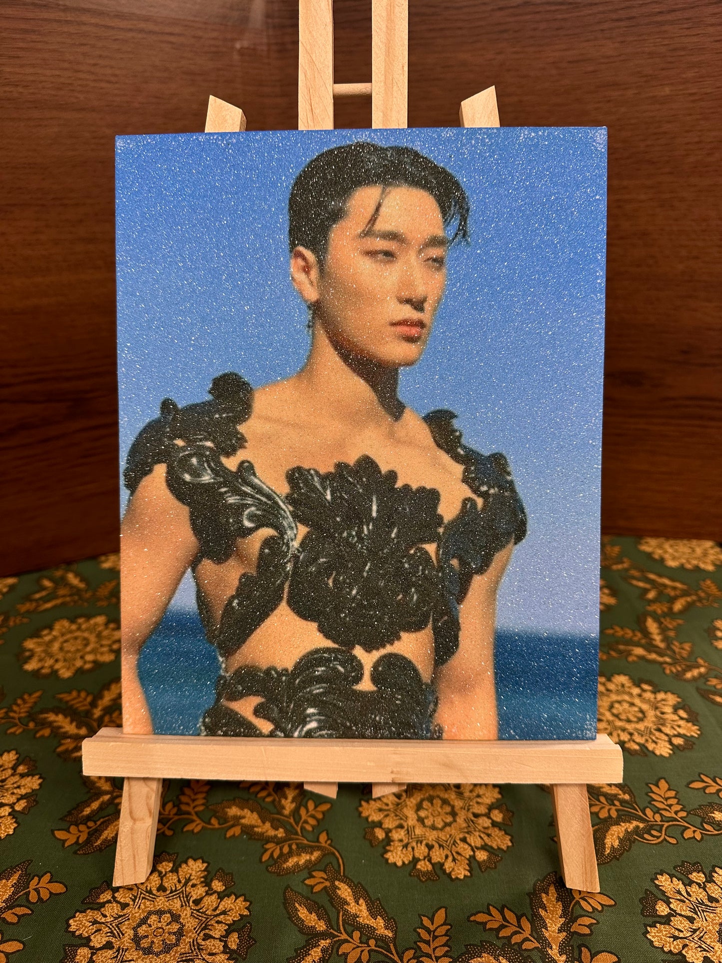 Canvas Kpop Ateez Choi San DG Outfit Flat Art Panel