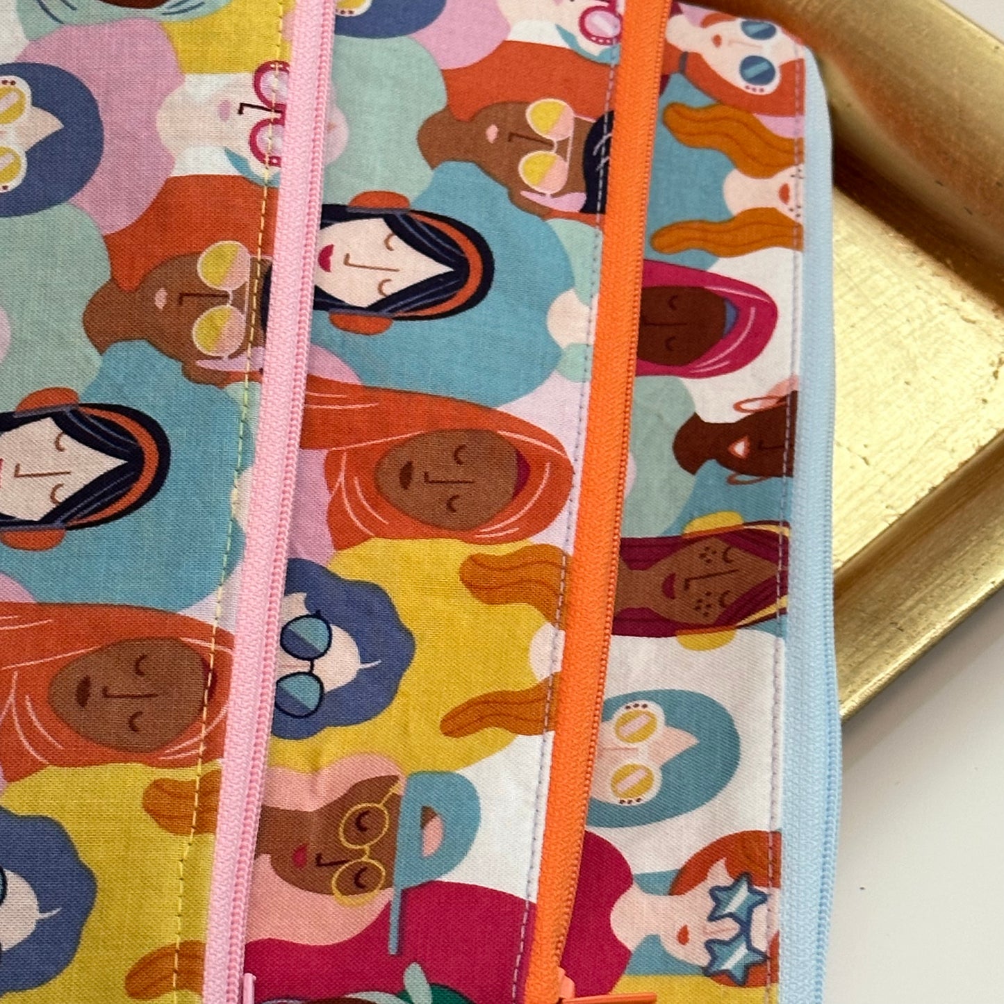 Zip Bag Girl Power! 8" zipper pouch with wrist strap