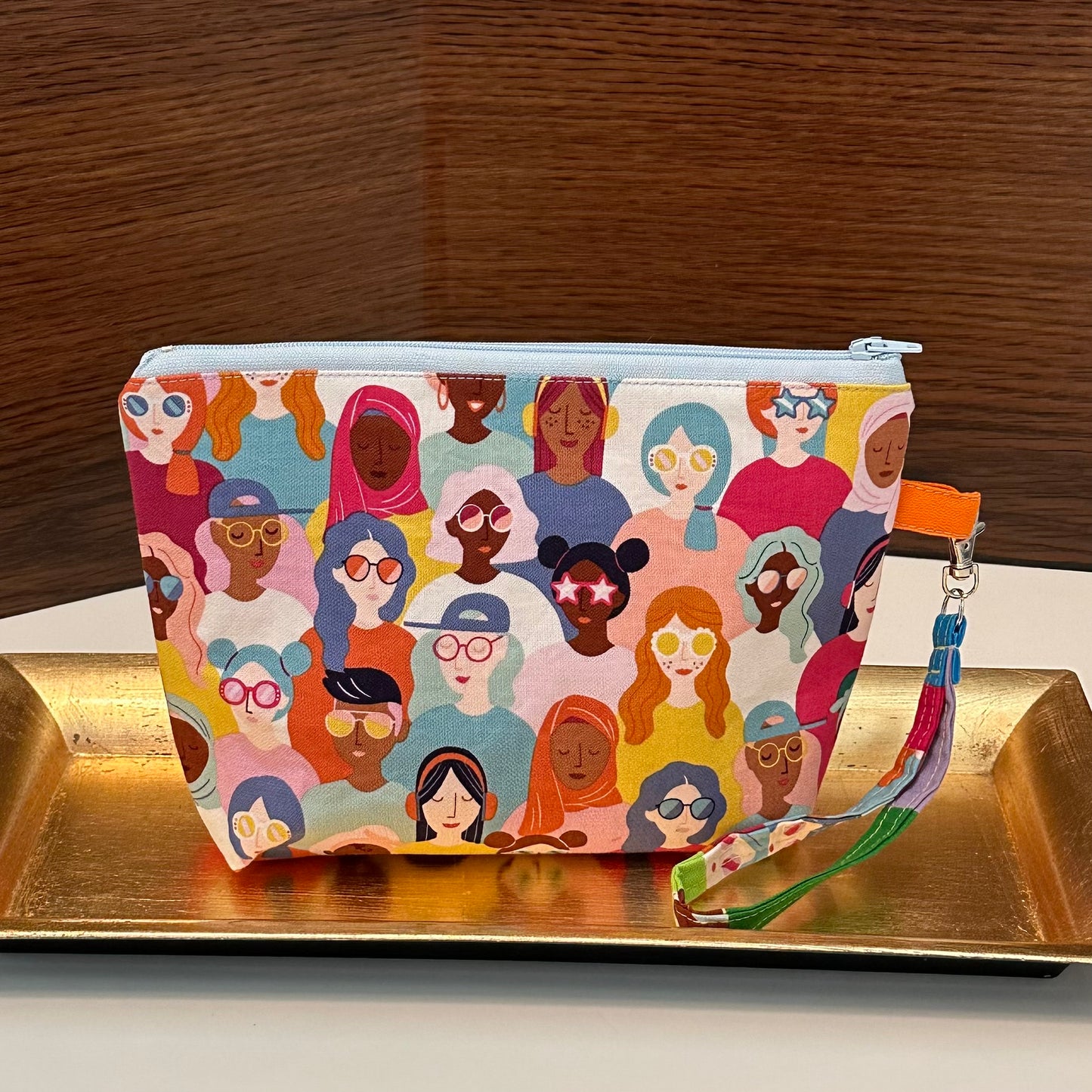 Zip Bag Girl Power! 8" zipper pouch with wrist strap