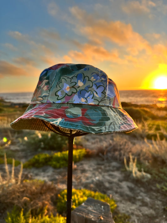 Bucket Hat Watercolor Floral Large