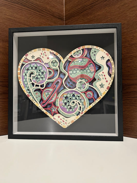 Paper Art Heart Dimensional Art Space