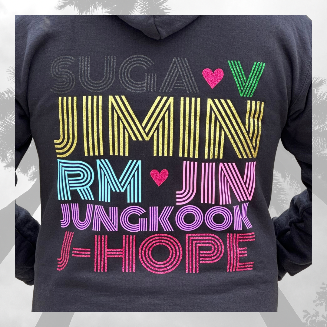 Hoodie BTS ARMY Dynamite Inspired Black Zip Up